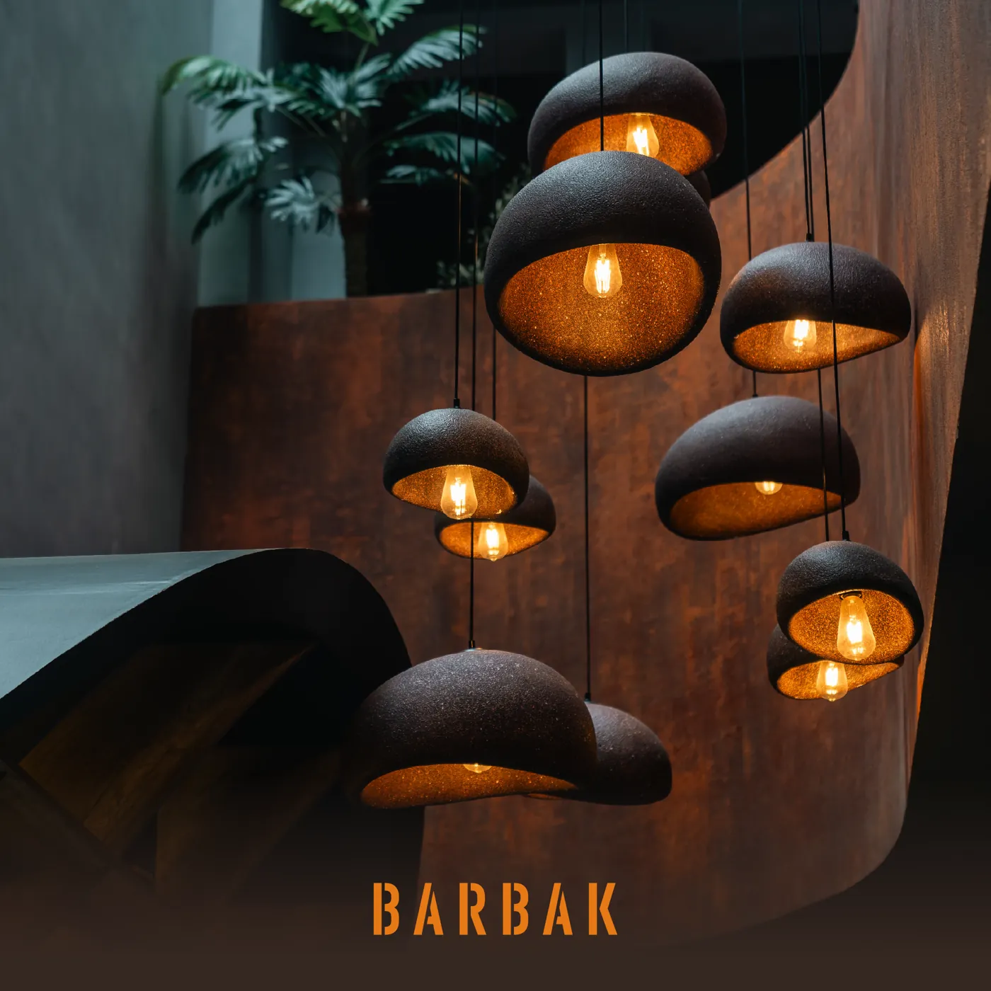 The signature pendant lamps at BARBAK