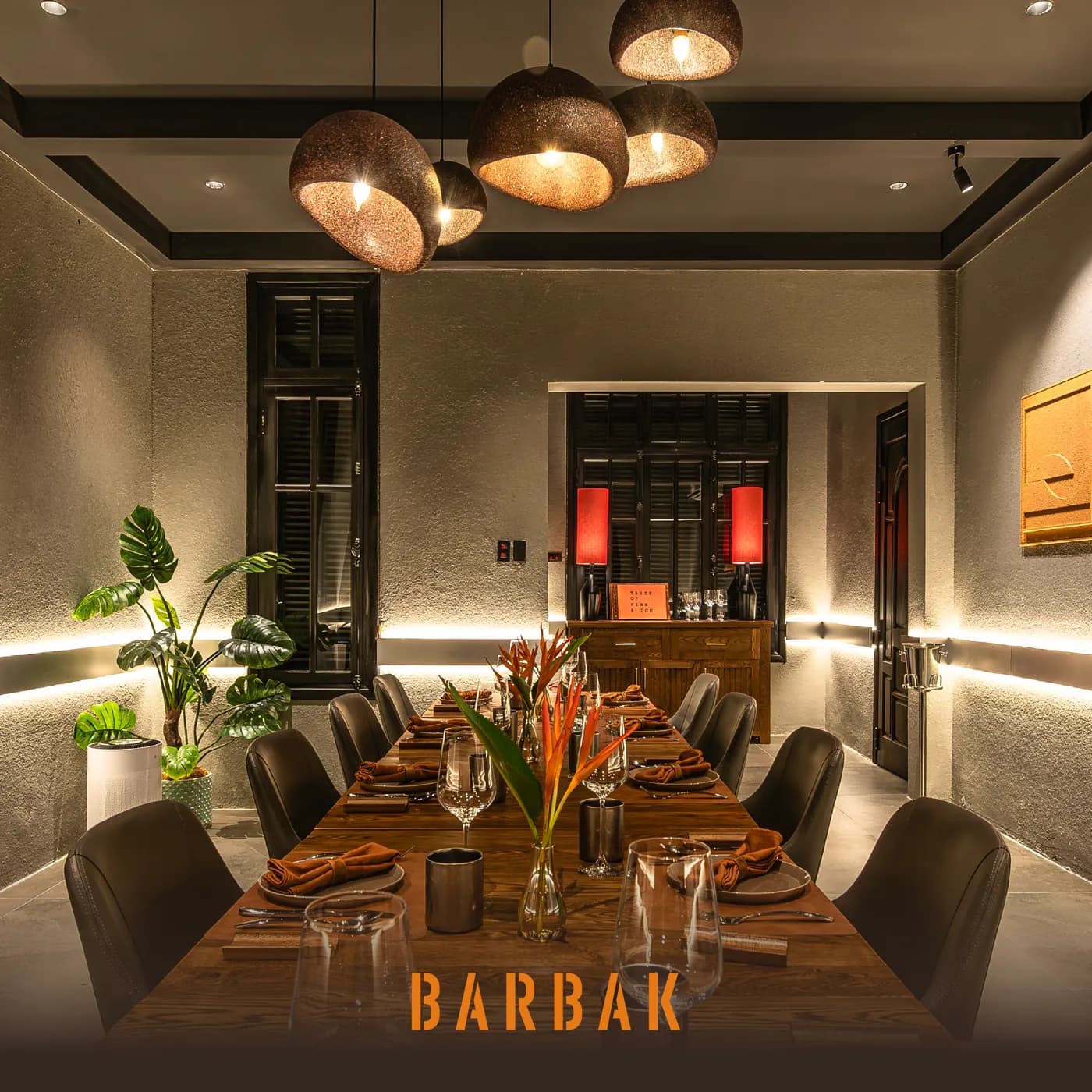 A private dining space at BARBAK